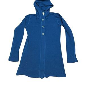 Title Nine Blue Hooded Cardigan Sweater